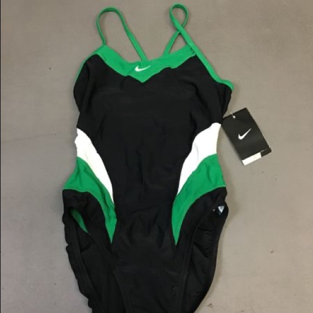 Girls Green Nike Bathing Suit One Piece NWT